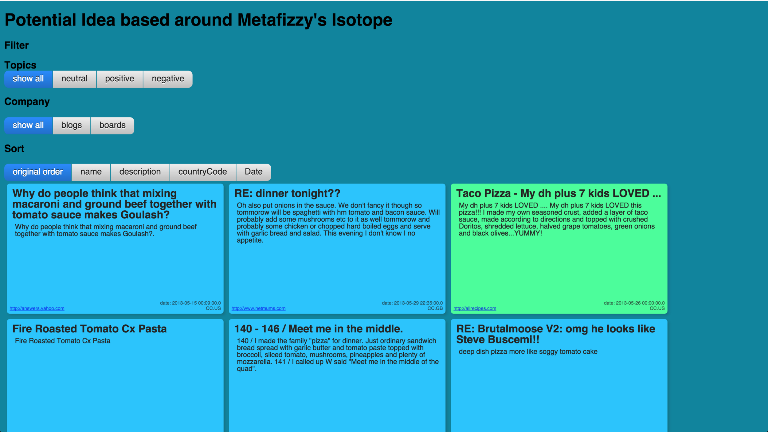 Social media analytics prototype 3